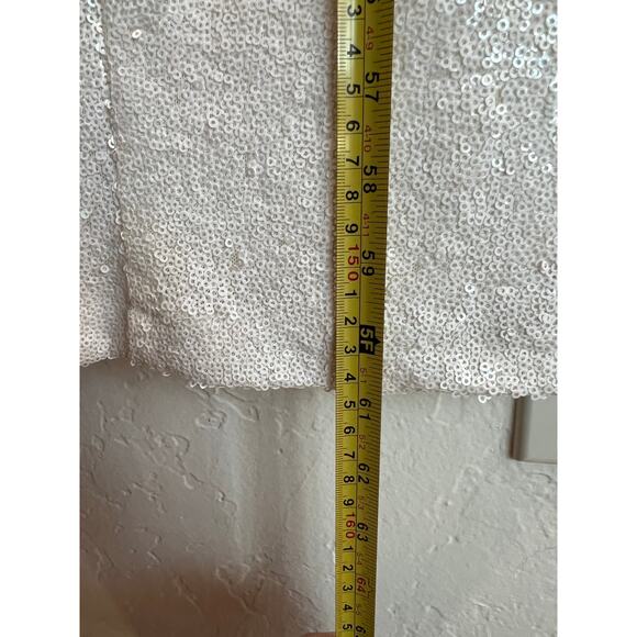 B. Smart White Sequin Gown with Slit & Adjustable Straps — Size 3/4, NWOT - Picture 10 of 16